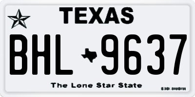 TX license plate BHL9637