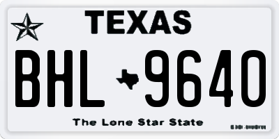 TX license plate BHL9640