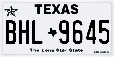 TX license plate BHL9645