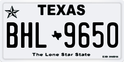 TX license plate BHL9650