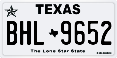 TX license plate BHL9652