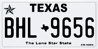 TX license plate BHL9656