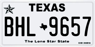 TX license plate BHL9657