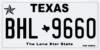 TX license plate BHL9660