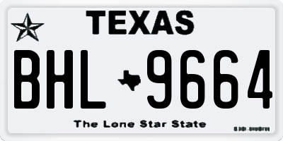 TX license plate BHL9664