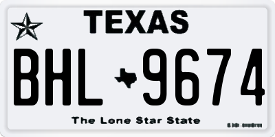 TX license plate BHL9674
