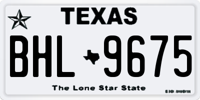 TX license plate BHL9675