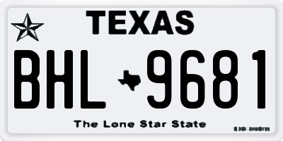 TX license plate BHL9681