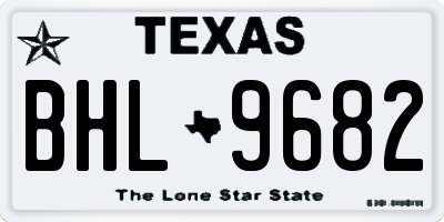 TX license plate BHL9682