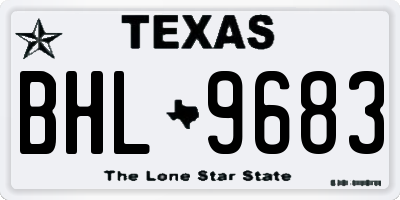 TX license plate BHL9683