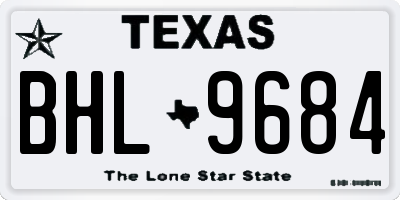 TX license plate BHL9684