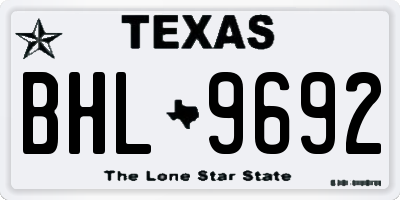 TX license plate BHL9692