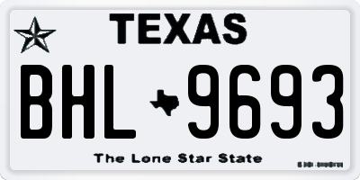 TX license plate BHL9693