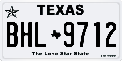 TX license plate BHL9712