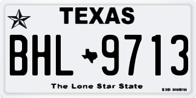 TX license plate BHL9713