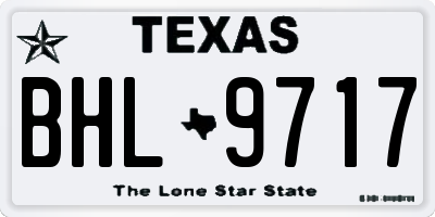 TX license plate BHL9717