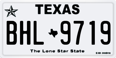 TX license plate BHL9719