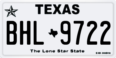 TX license plate BHL9722