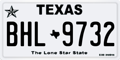 TX license plate BHL9732