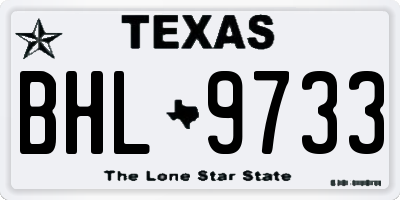 TX license plate BHL9733