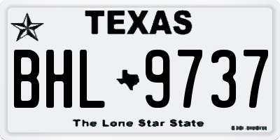 TX license plate BHL9737