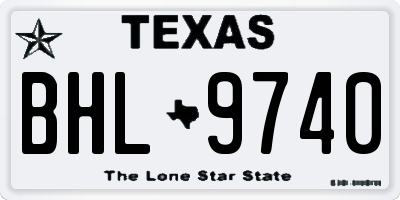 TX license plate BHL9740