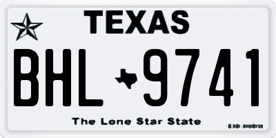 TX license plate BHL9741