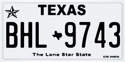 TX license plate BHL9743