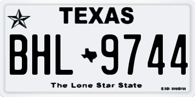 TX license plate BHL9744