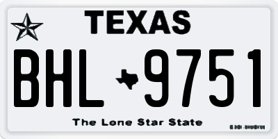 TX license plate BHL9751