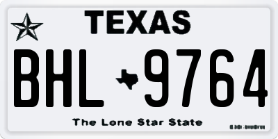 TX license plate BHL9764