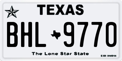 TX license plate BHL9770