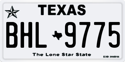 TX license plate BHL9775