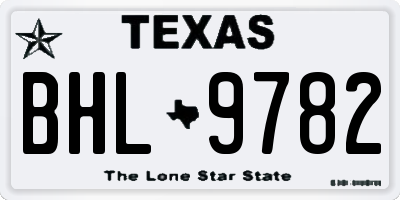 TX license plate BHL9782