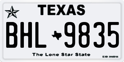 TX license plate BHL9835