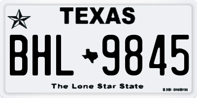 TX license plate BHL9845