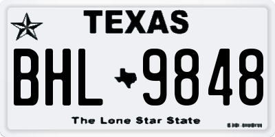 TX license plate BHL9848