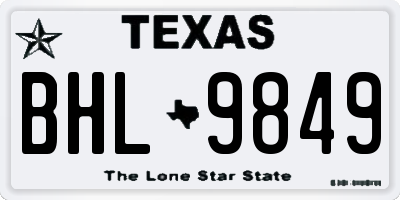 TX license plate BHL9849