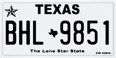 TX license plate BHL9851