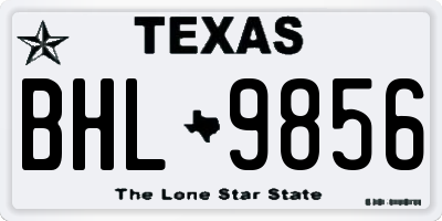 TX license plate BHL9856