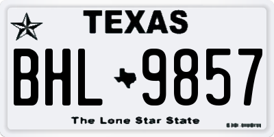 TX license plate BHL9857