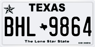 TX license plate BHL9864