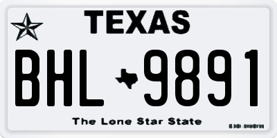 TX license plate BHL9891