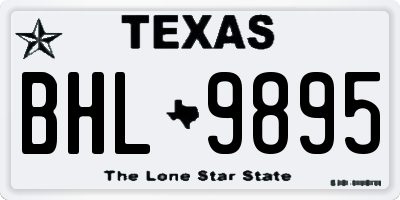 TX license plate BHL9895
