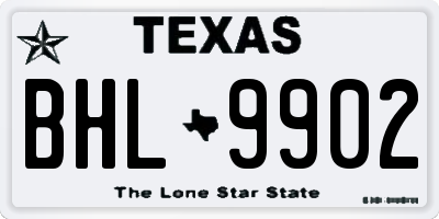 TX license plate BHL9902