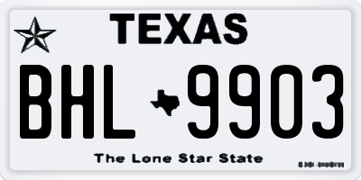 TX license plate BHL9903