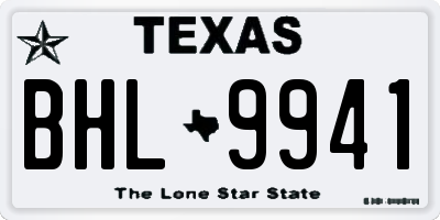 TX license plate BHL9941