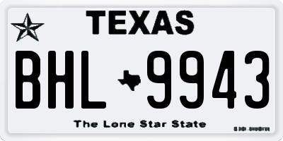 TX license plate BHL9943