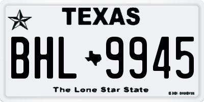 TX license plate BHL9945