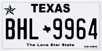 TX license plate BHL9964